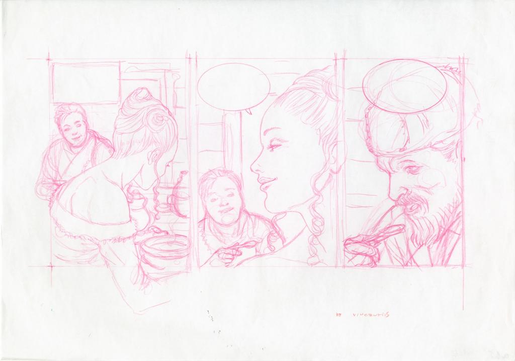 étude de case - Adriano De Vincentiis - Crayon de couleur sur papier - 5484