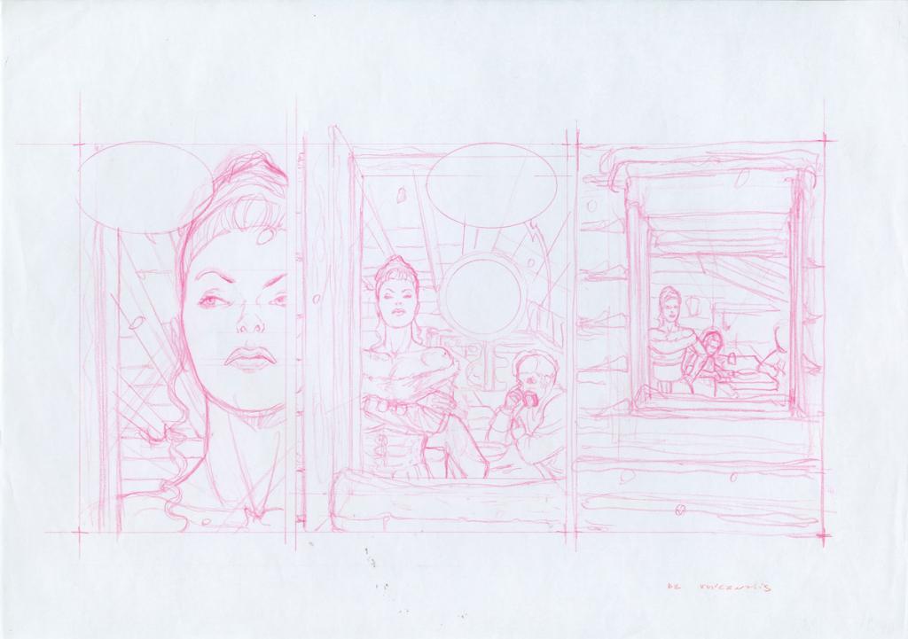 étude de case - Adriano De Vincentiis - Crayon de couleur sur papier - 2416