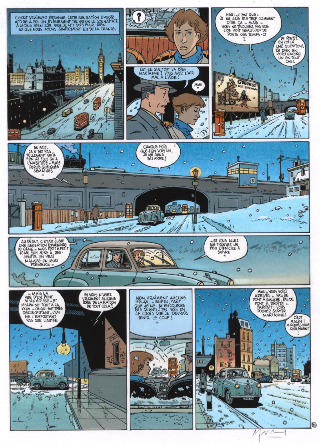 planche originale + bleu - Bruno Marchand - Encre de Chine sur papier - 2455