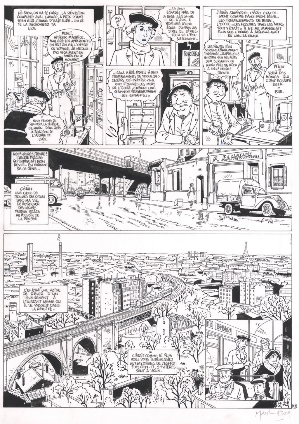 planche originale  + bleu - hommage à Franquin - Bruno Marchand - Encre de Chine sur papier - 2456