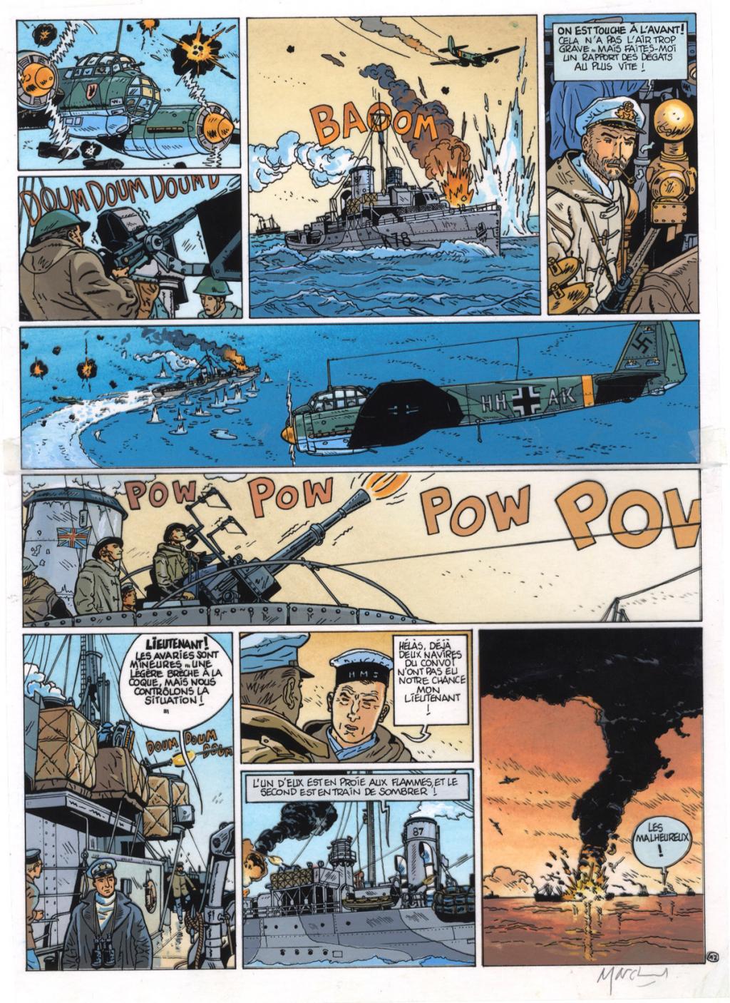 planche originale  + bleu - Bruno Marchand - Encre de Chine sur papier - 2457