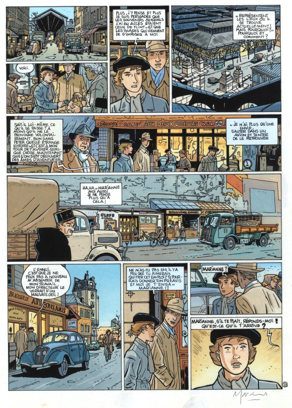 planche originale  + bleu - Bruno Marchand - Encre de Chine sur papier - 2458