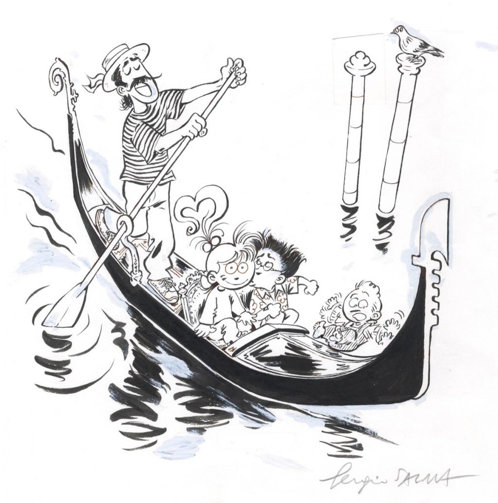 Couverture originale - pliure droite du dessin - Sergio Salma - Encre de Chine - 2468