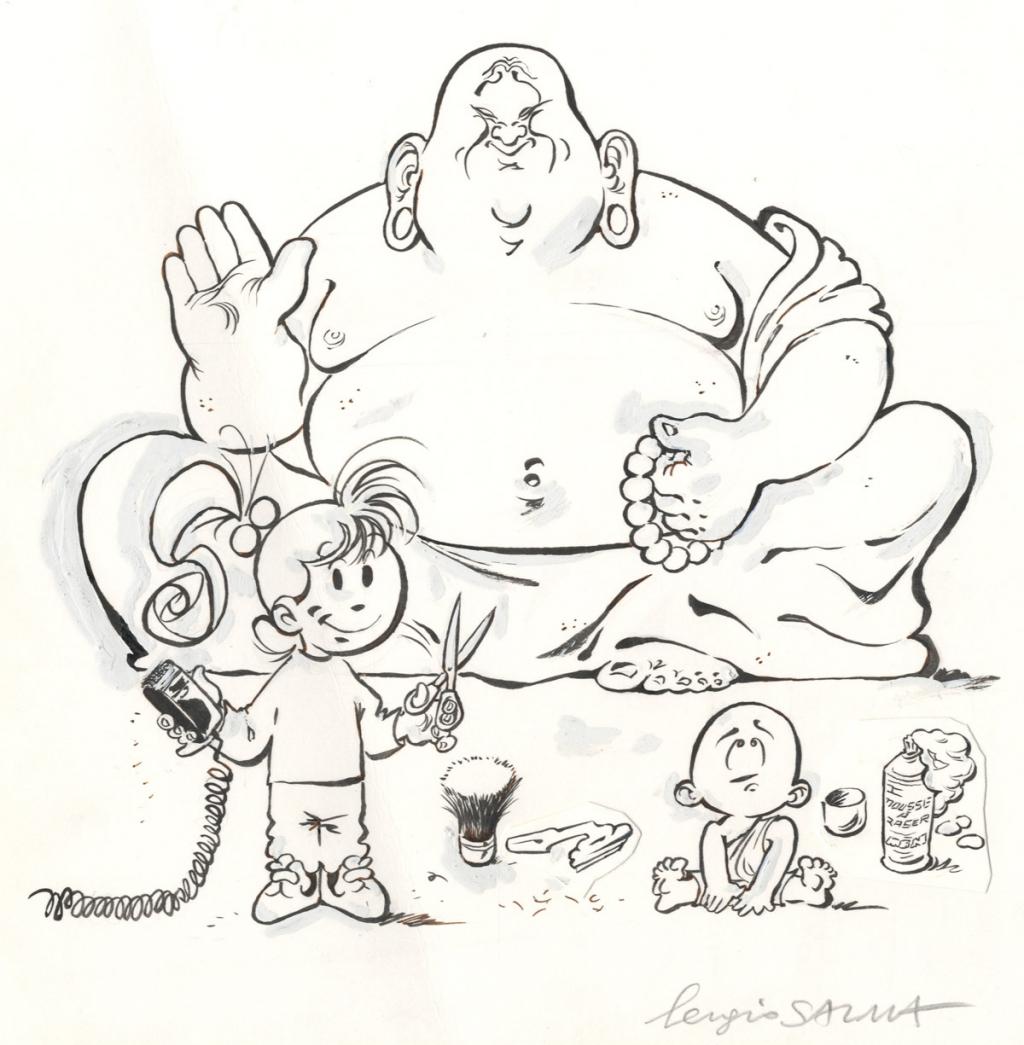 Couverture originale - pliure gauche du dessin - Sergio Salma - Encre de Chine - 2469