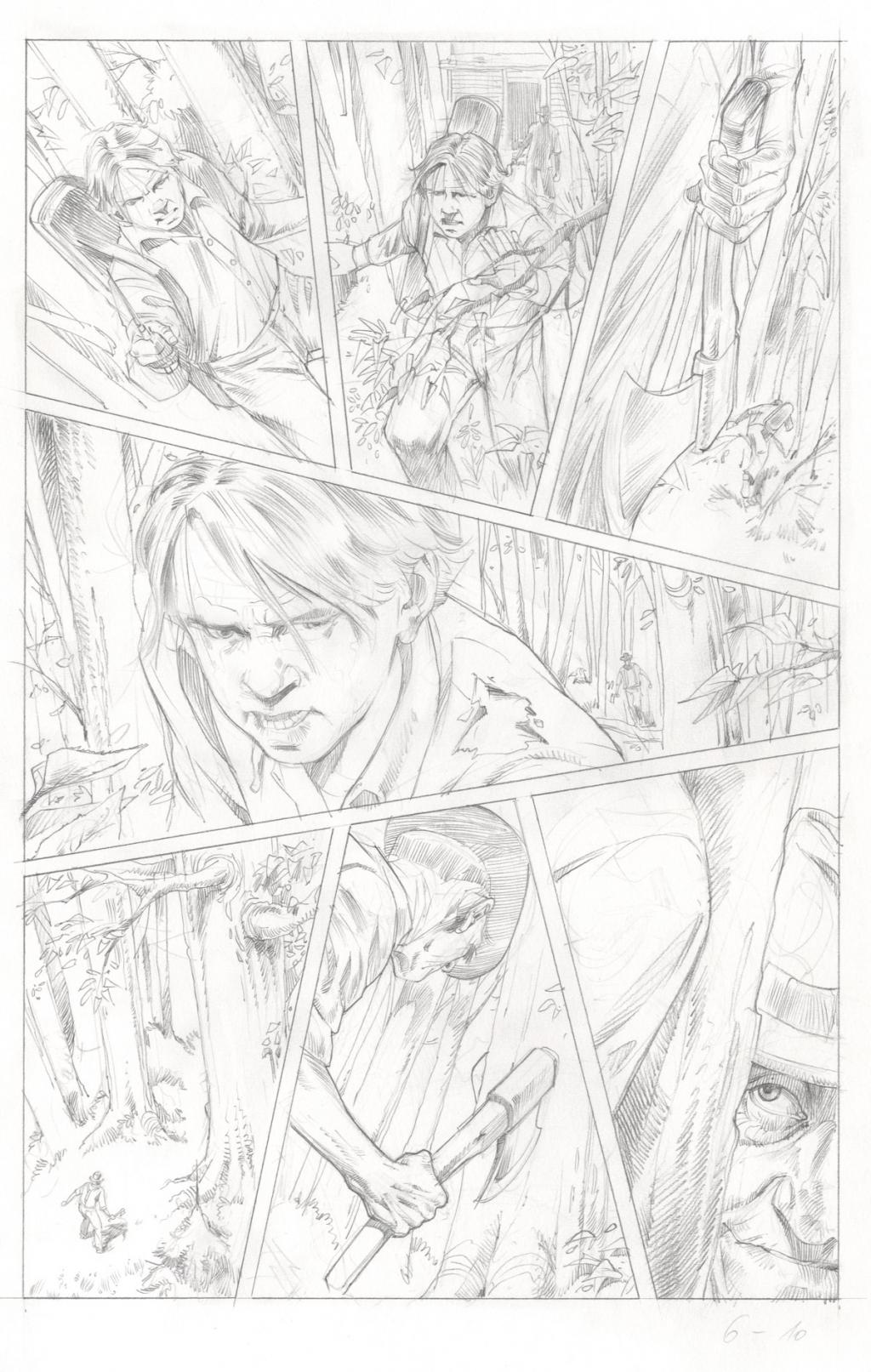 Crayonné original de planche - Attila Futaki - Mine de plomb sur papier - 2568