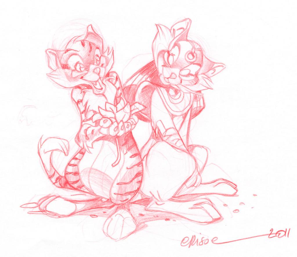 Crayonné original - Crisse - Crayon de couleur sur papier - 2517