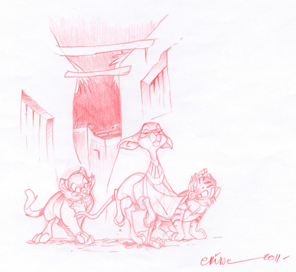 Crayonné original - Crisse - Crayon de couleur sur papier - 2518