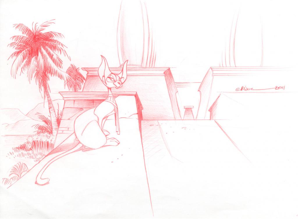 Crayonné original - Crisse - Crayon de couleur sur papier - 2519