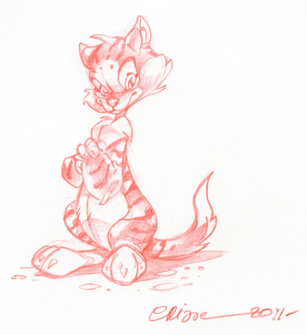 Crayonné original - Crisse - Crayon de couleur sur papier - 2521