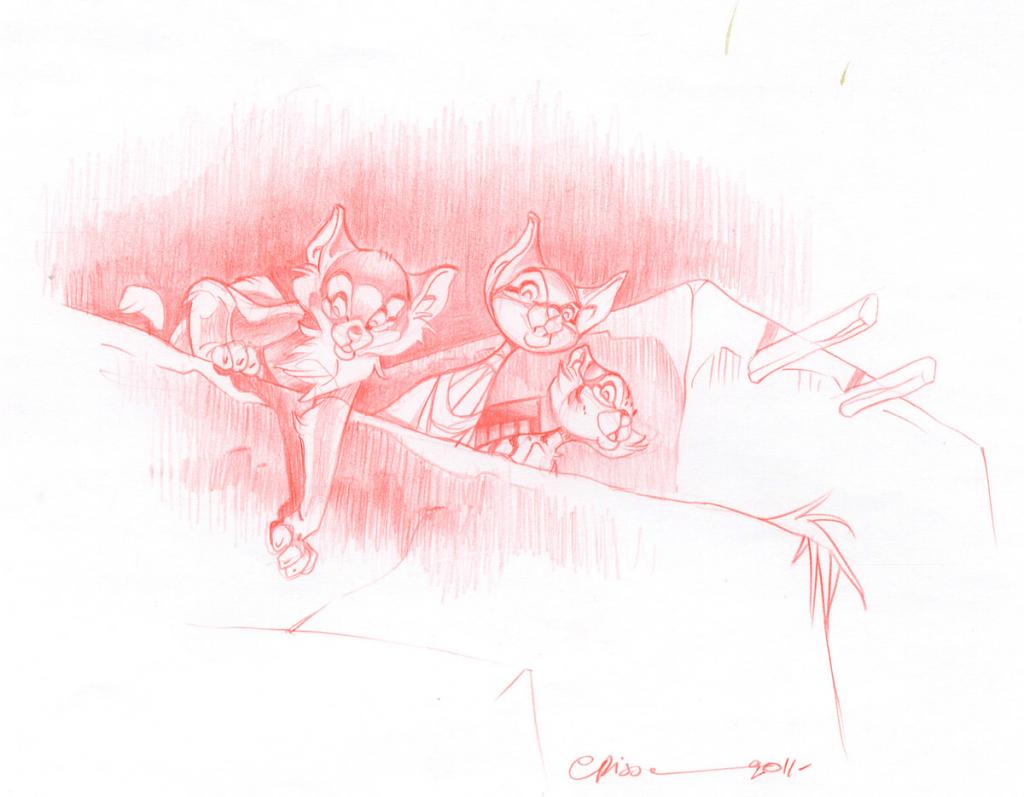 Crayonné original - Crisse - Crayon de couleur sur papier - 2520