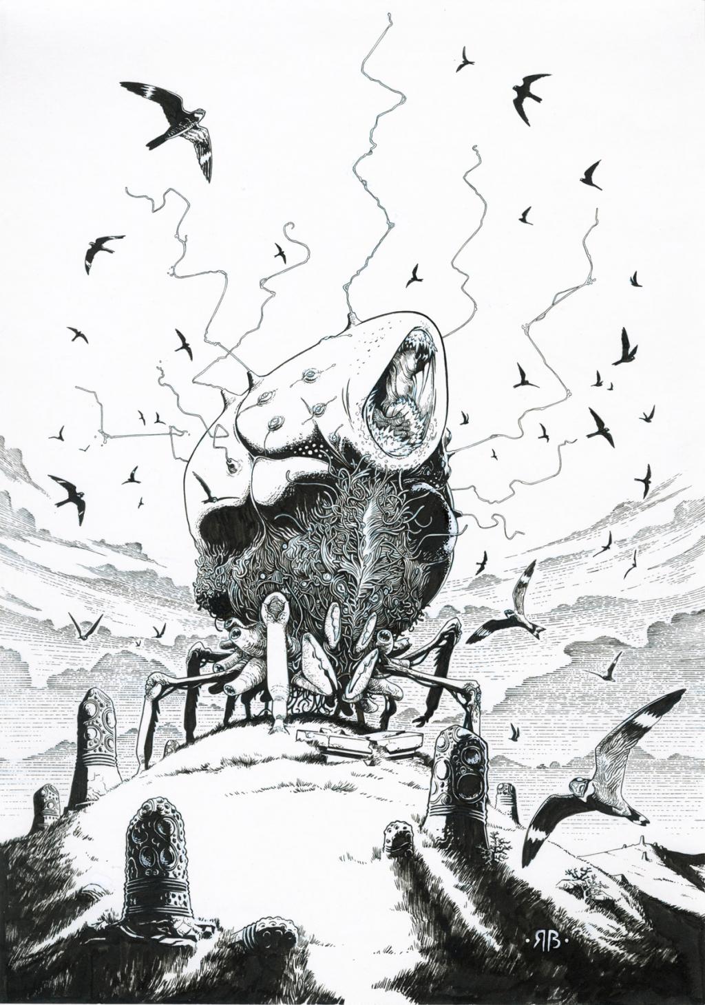 Romain Baudy
"l'abomination de Dunwich" de H.P. Lovecraft - The Book Show - Encre de Chine sur papier - 2512