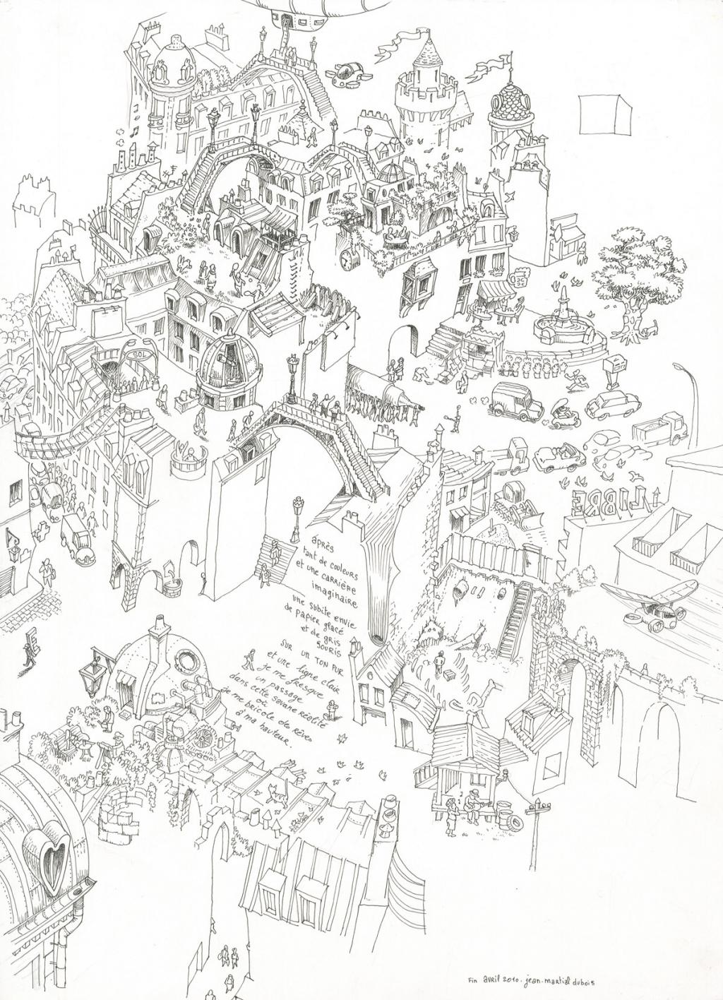 illustration originale 
"le passage - Jean-Martial Dubois - Encre de Chine - 2532