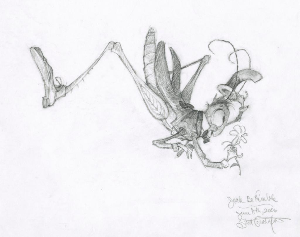 The grasshoper from the Jack the Nimble - Scott Gustafson - Mine de plomb sur papier - 2593