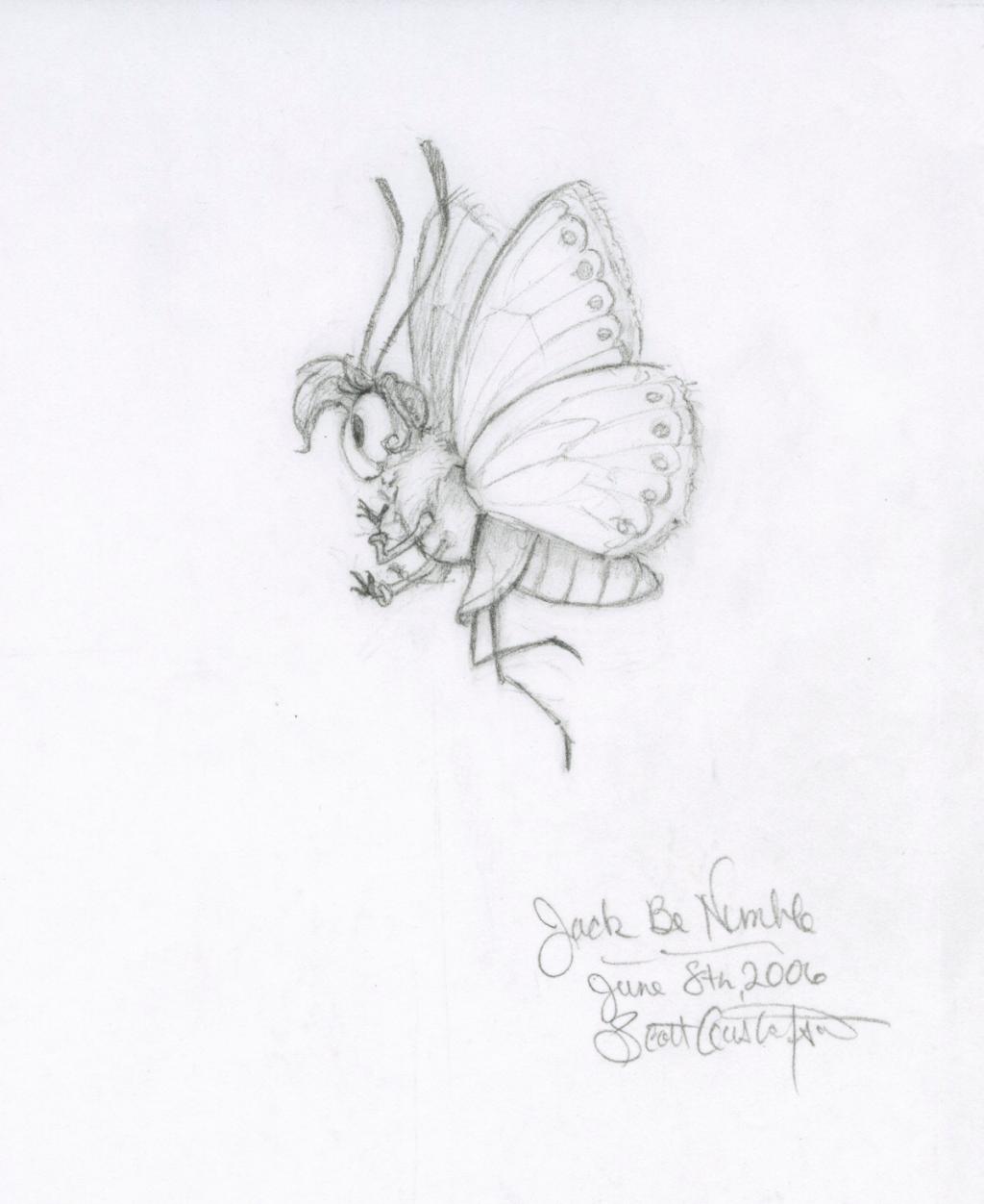 The moth from Jack the Nimble - Scott Gustafson - Mine de plomb sur papier - 2594
