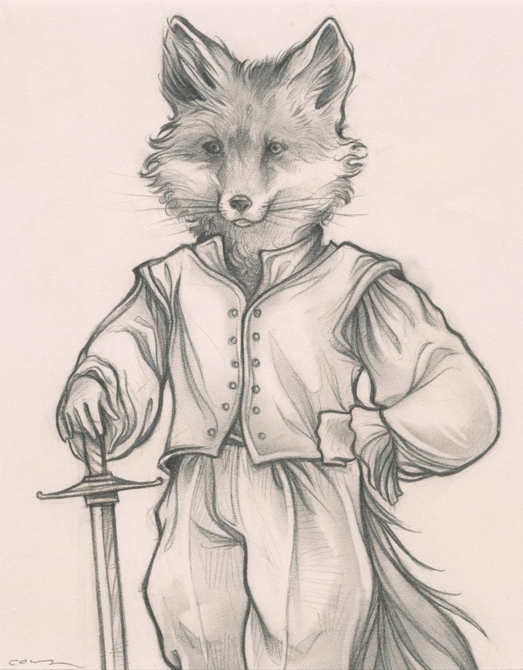 Renard - Cory Godbey - Mine de plomb sur papier - 2586