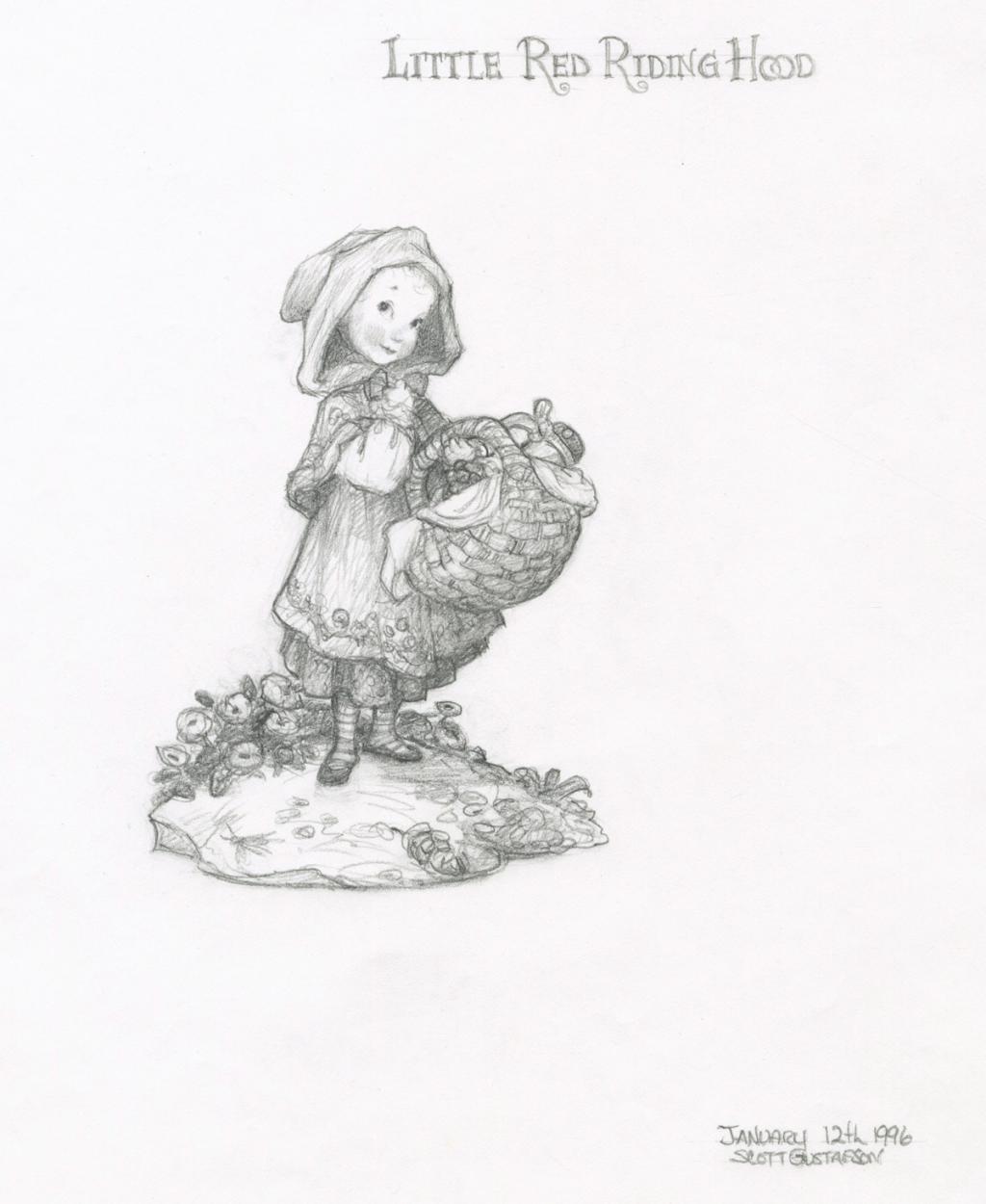 Little Red Riding Hood - Scott Gustafson - Mine de plomb sur papier - 2596