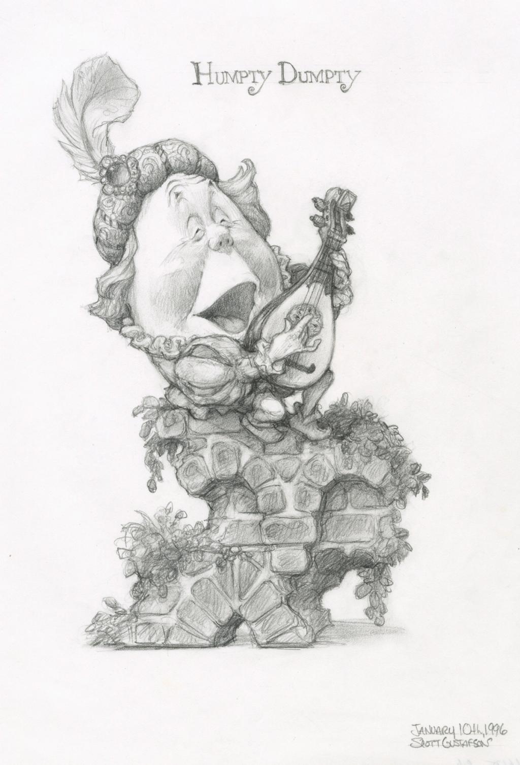 Alice in Wonderland - Humpty Dumpty - Scott Gustafson - Mine de plomb sur papier - 2597