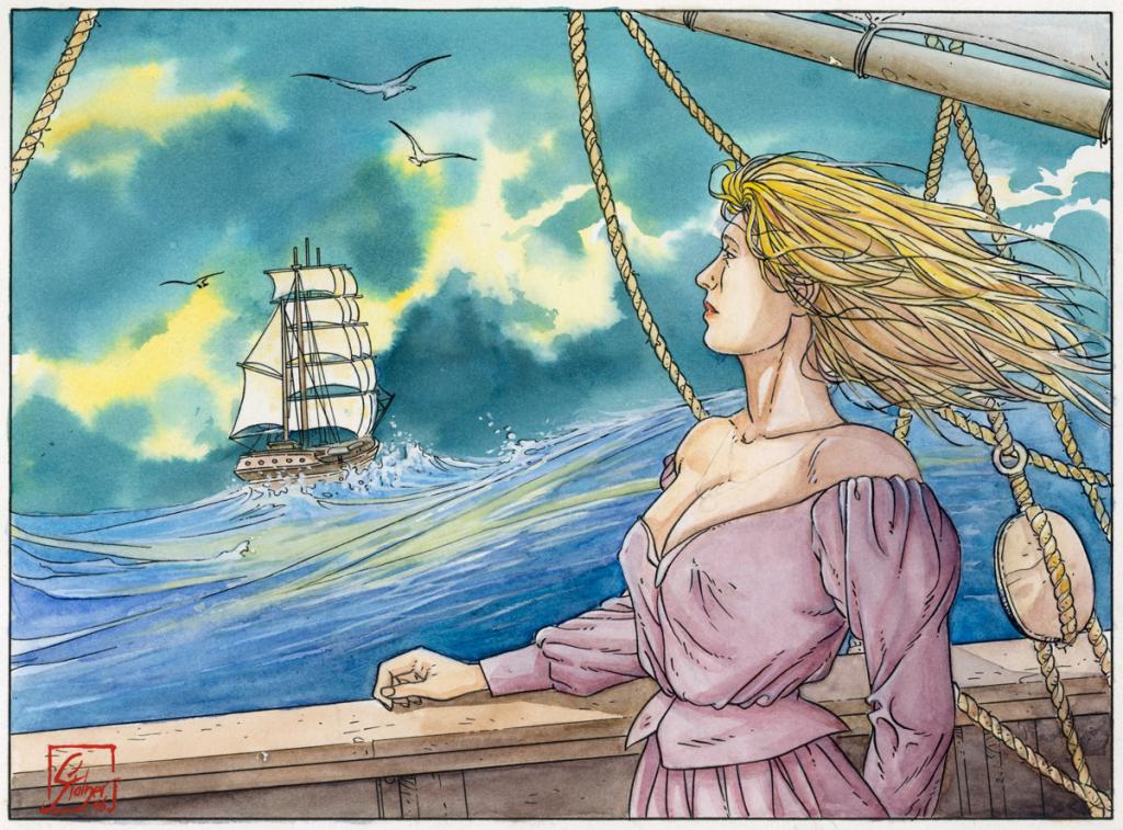 illustration originale - Eric Stalner - Aquarelle et encre de Chine sur papier - 2525