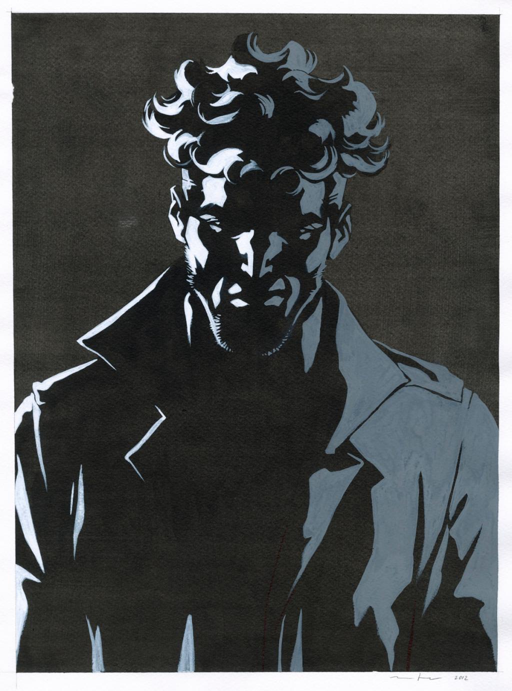 Illustration originale Couverture de l'intégrale tome 2 - Marcial Toledano - Encre de Chine et acrylique sur papier - 2642