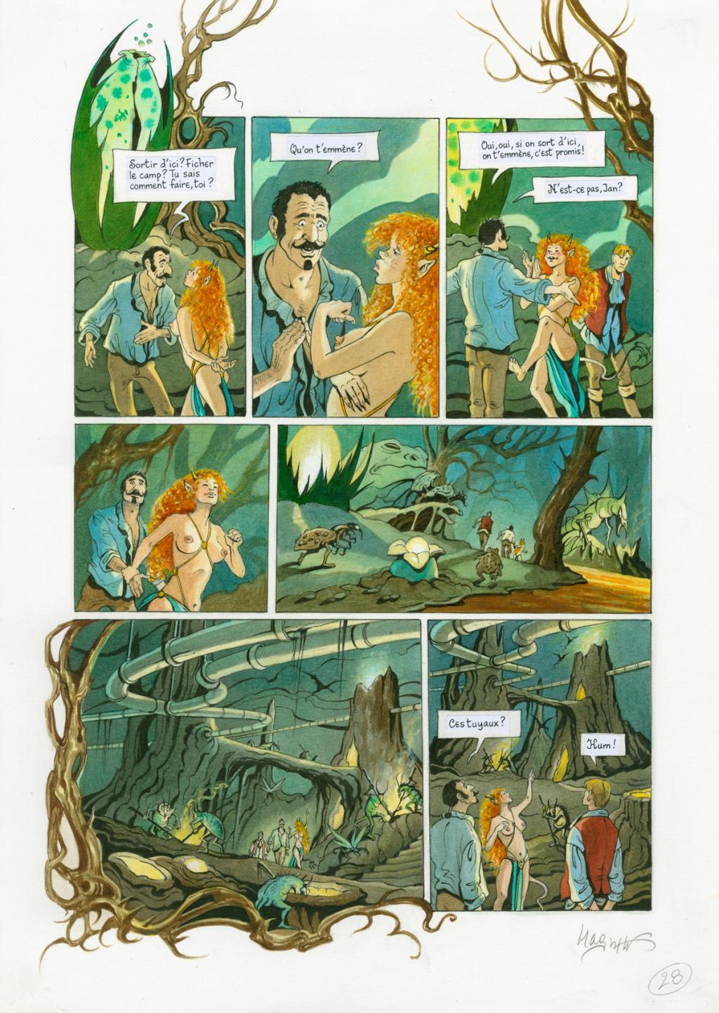 Planche originale - Florence Magnin - Encre de Chine et encre de couleur sur papier - 2646