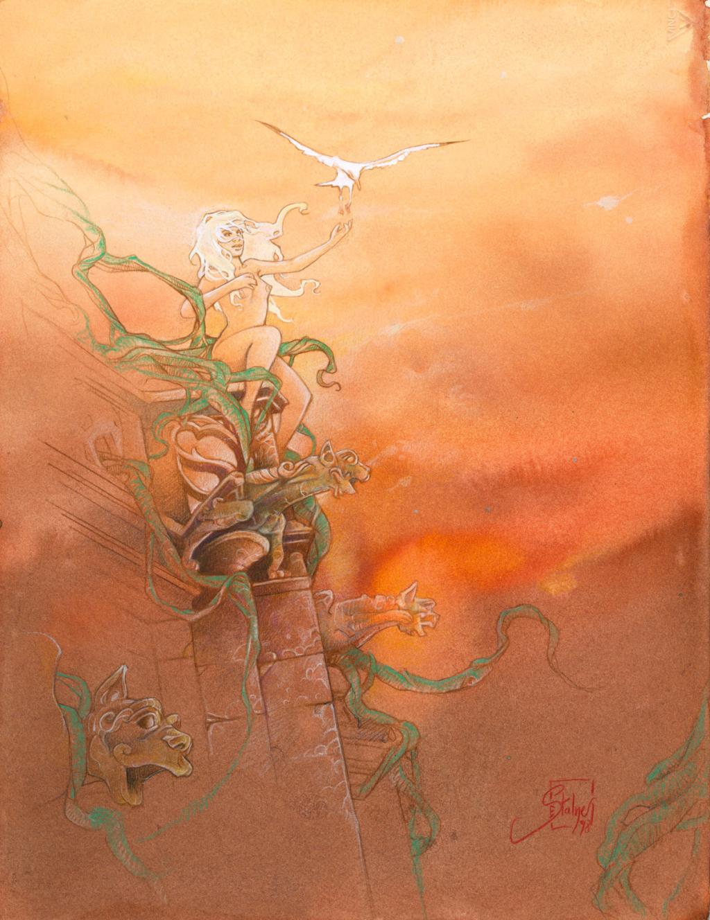 illustration originale - Eric Stalner - Crayon de couleur sur papier - 2557