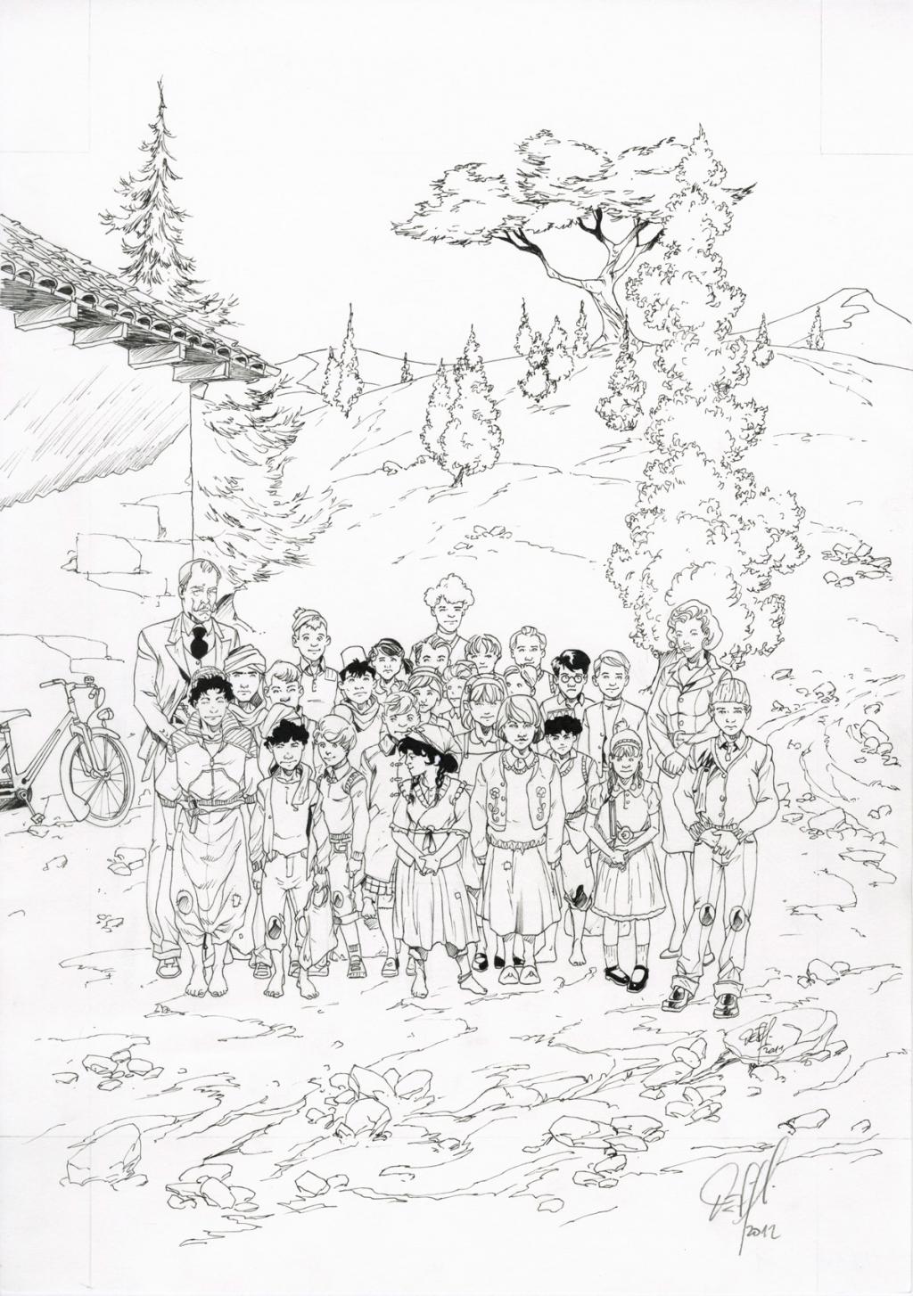 Projet de couverture pour "Lecons coloniales - Djillali Defali - Encre de Chine sur papier - 2559