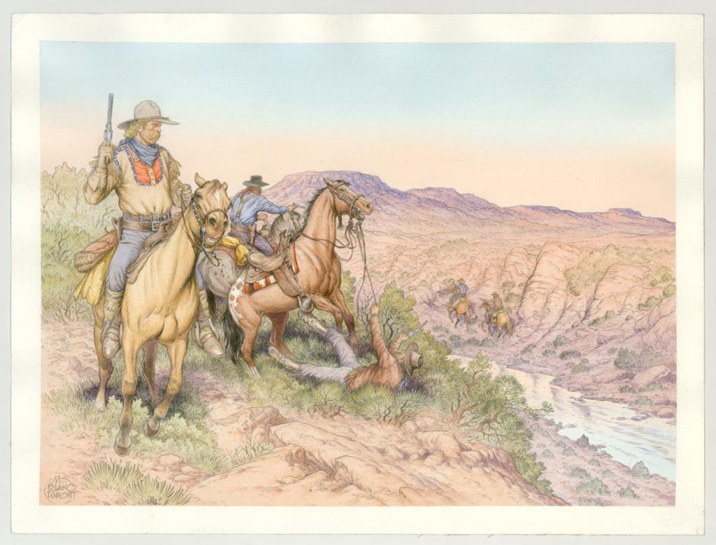 Illustration originale - Michel Blanc-Dumont - Encre de Chine et encre de couleur sur papier - 3212