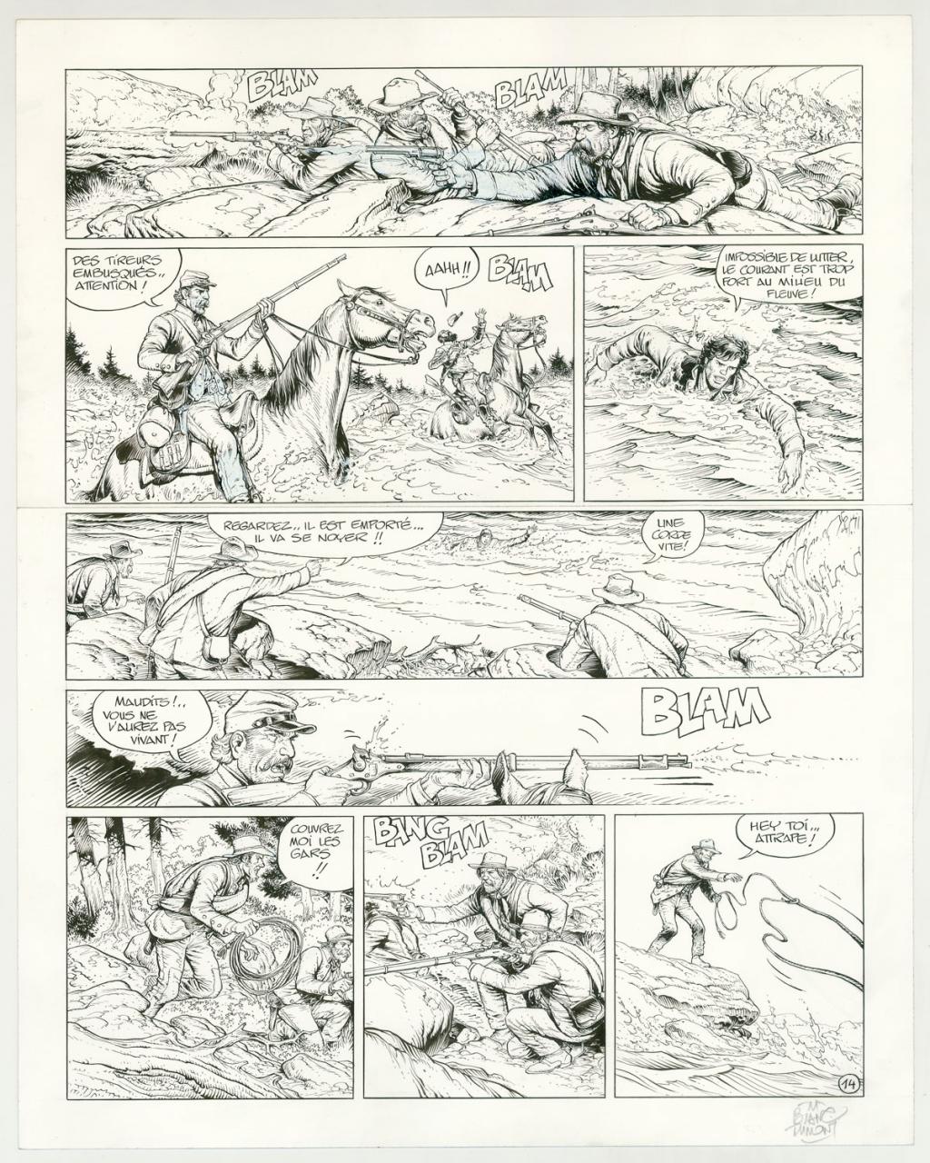 Planche originale(correcteur blanc sur la première case) - Michel Blanc-Dumont - Encre de Chine sur papier - 3216