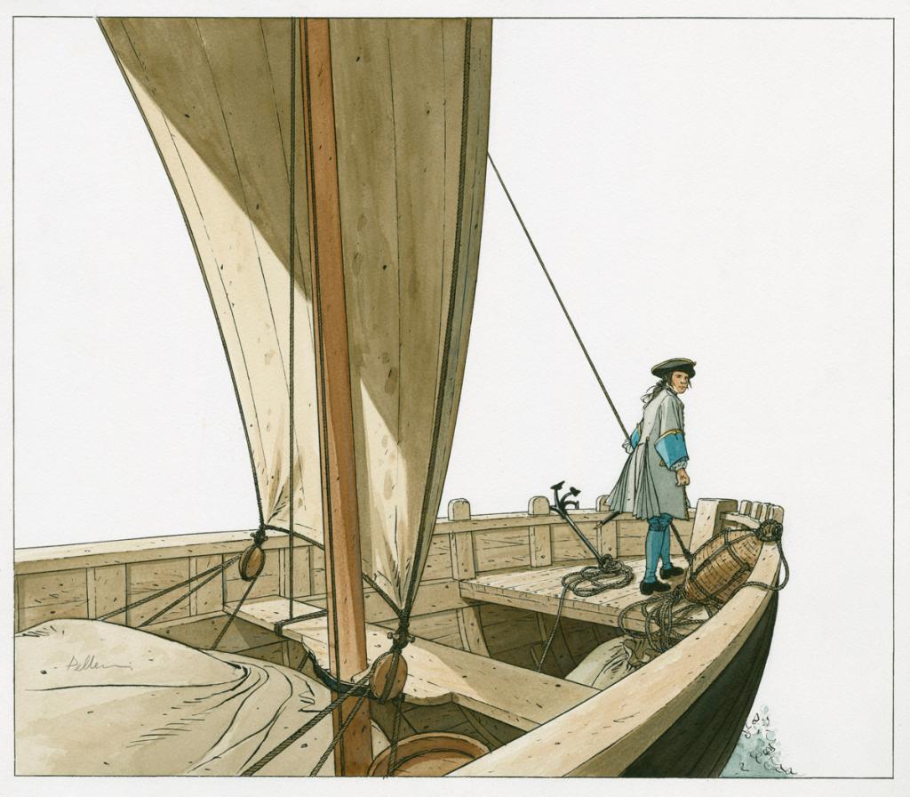 illustration originale - Patrice Pellerin - Encre de couleur et encre de Chine sur papier - 2668