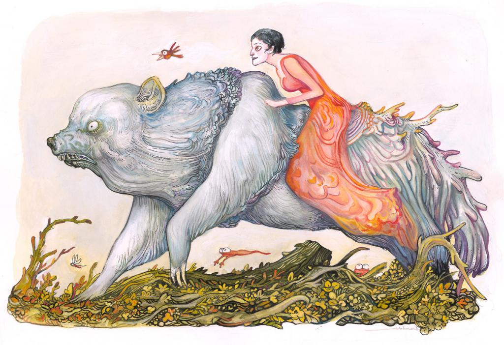 Illustration originale - Lionel Richerand - Encre de Chine et encre de couleur sur papier - 2610