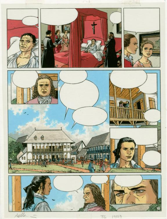 Planche originale (sous cadre) + bleu - Patrice Pellerin - Encre de Chine sur papier - 2656