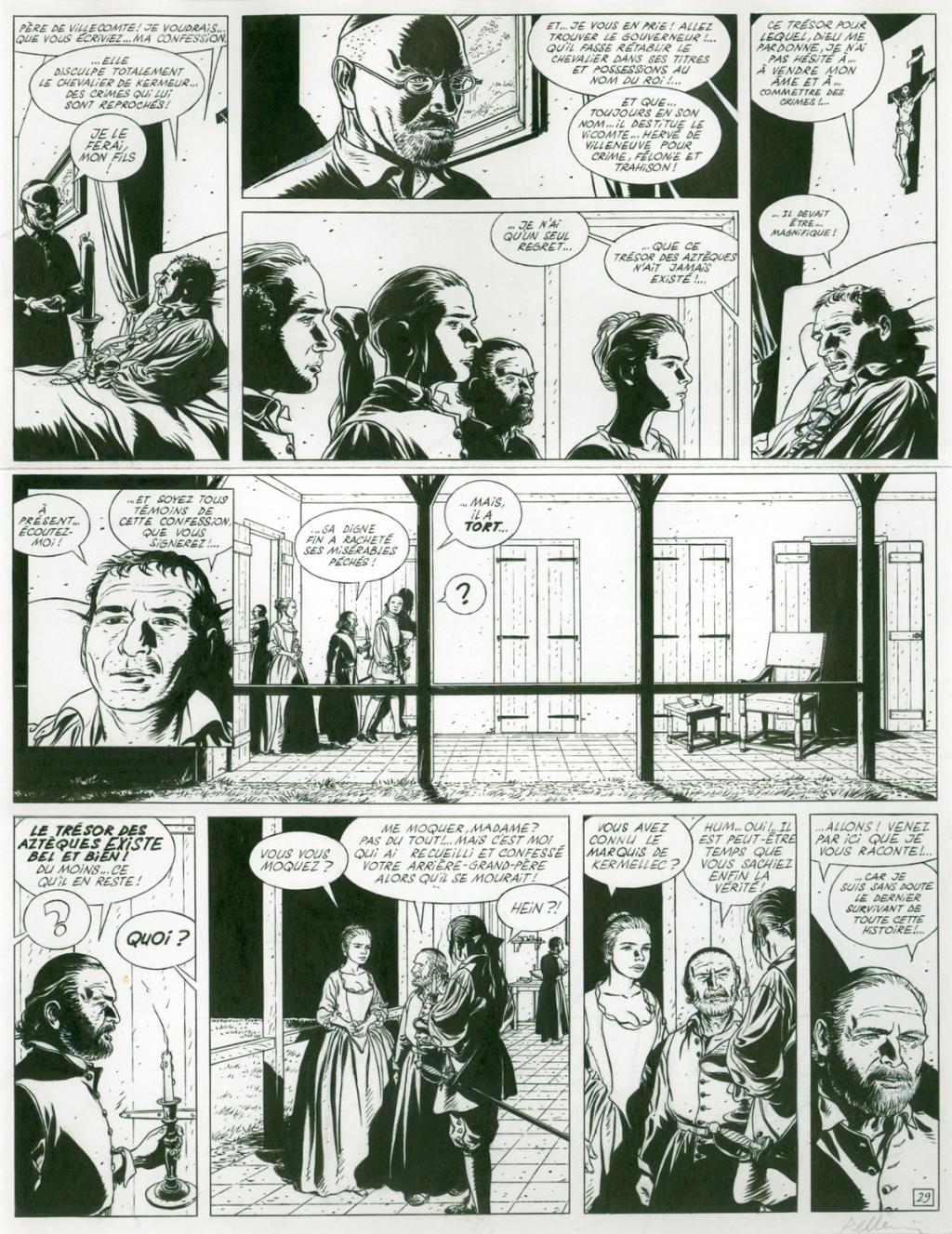 Planche originale (sous cadre) + bleu - Patrice Pellerin - Encre de Chine sur papier - 2657