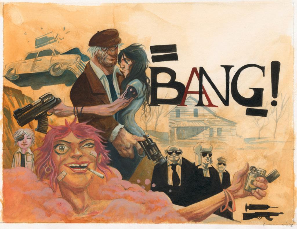 Dessin original inédit - Loïc Godart - Encre de Chine et encre de couleur sur papier - 2672