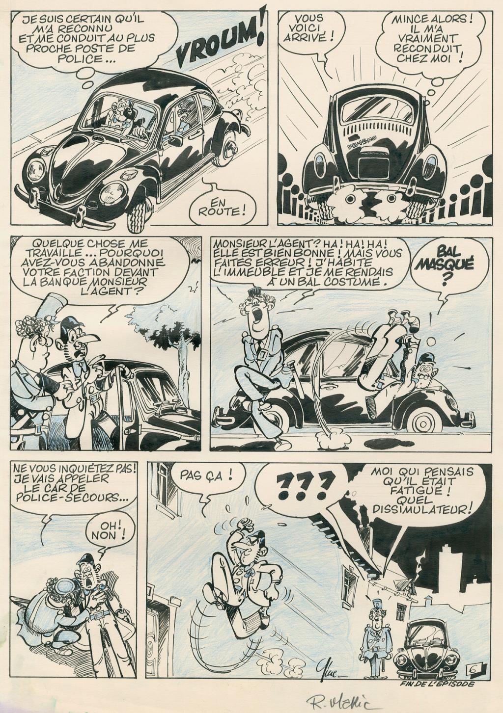 Planche originale Sébastien Lebonbout - Christian Gine - Encre de Chine et crayon de couleur sur papier - 2653