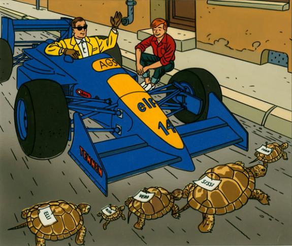 illustration originale "Gonfaron tortue - Jean-Claude Floc'h - Encre de Chine sur papier - 2677