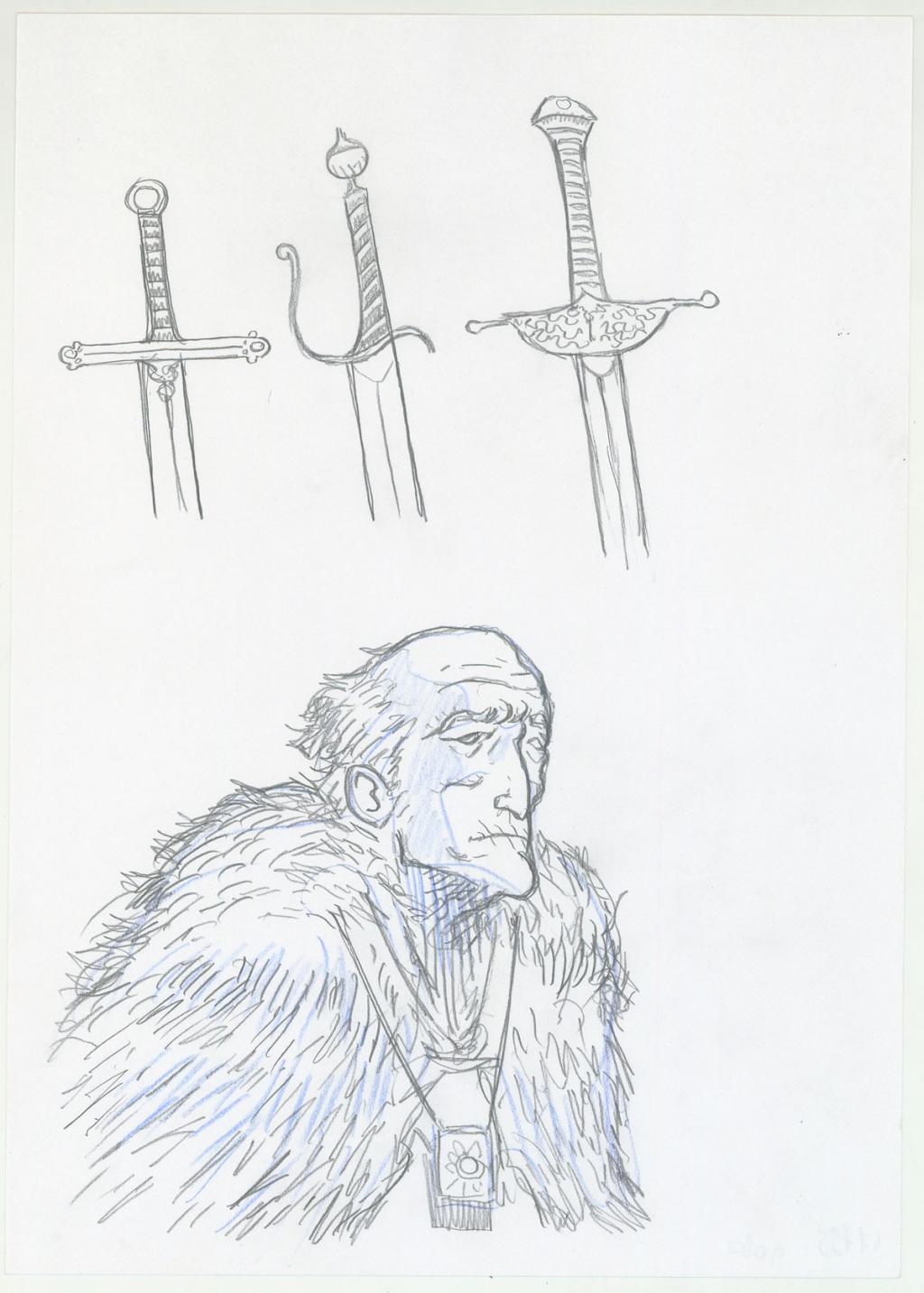 Crayonné original - Antoine Carrion - Mine de plomb et crayon de couleur - 3804