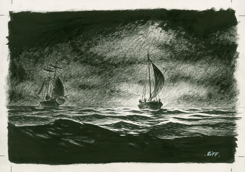 Illustration originale pour une étude de case (chap. 13, pl. n°13) - Riff Reb's - Encre de Chine, pastel, acrylique sur papier - 6479