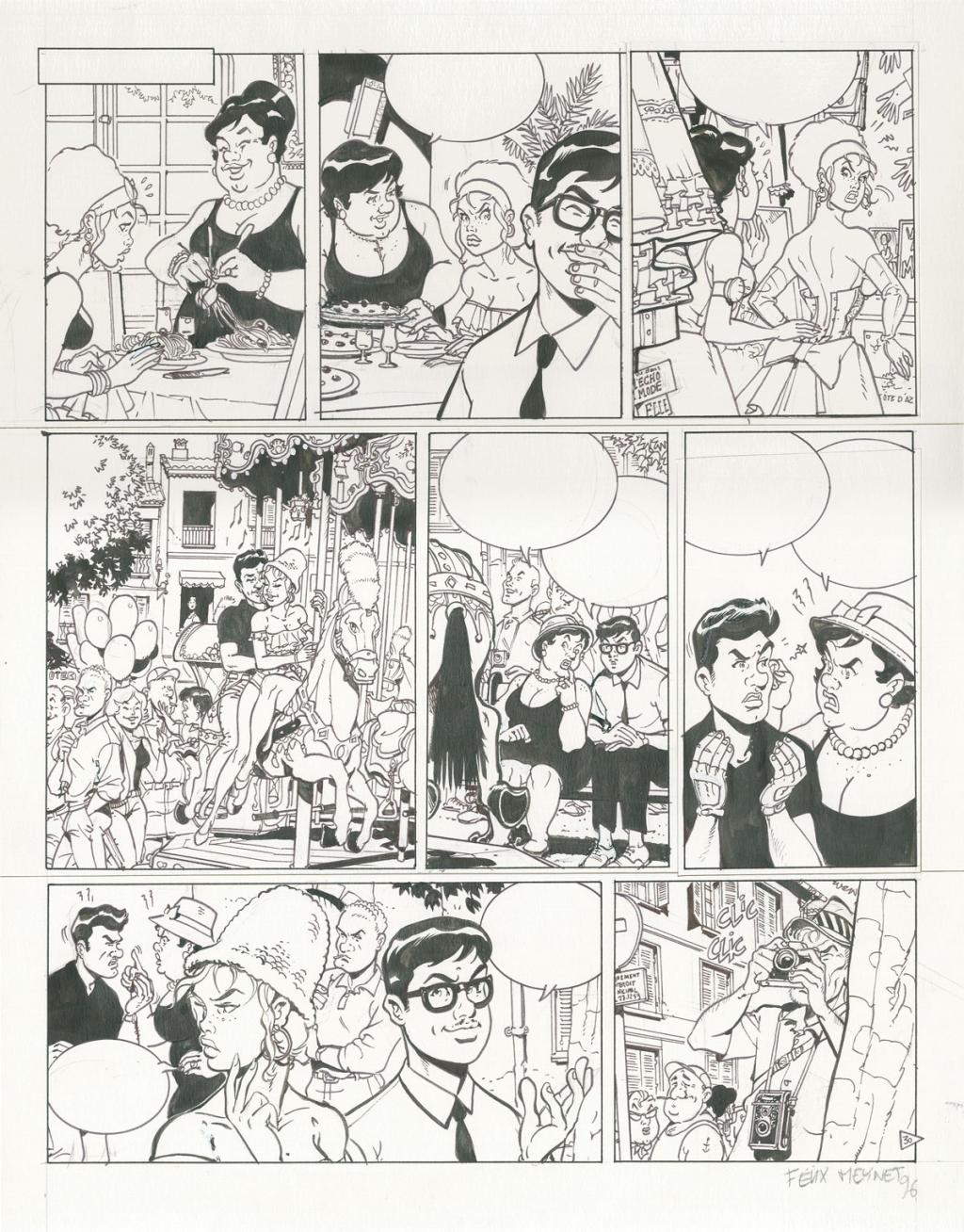 Planche originale (correcteur blanc) - Félix Meynet - Encre de Chine et feutre sur papier - 2681