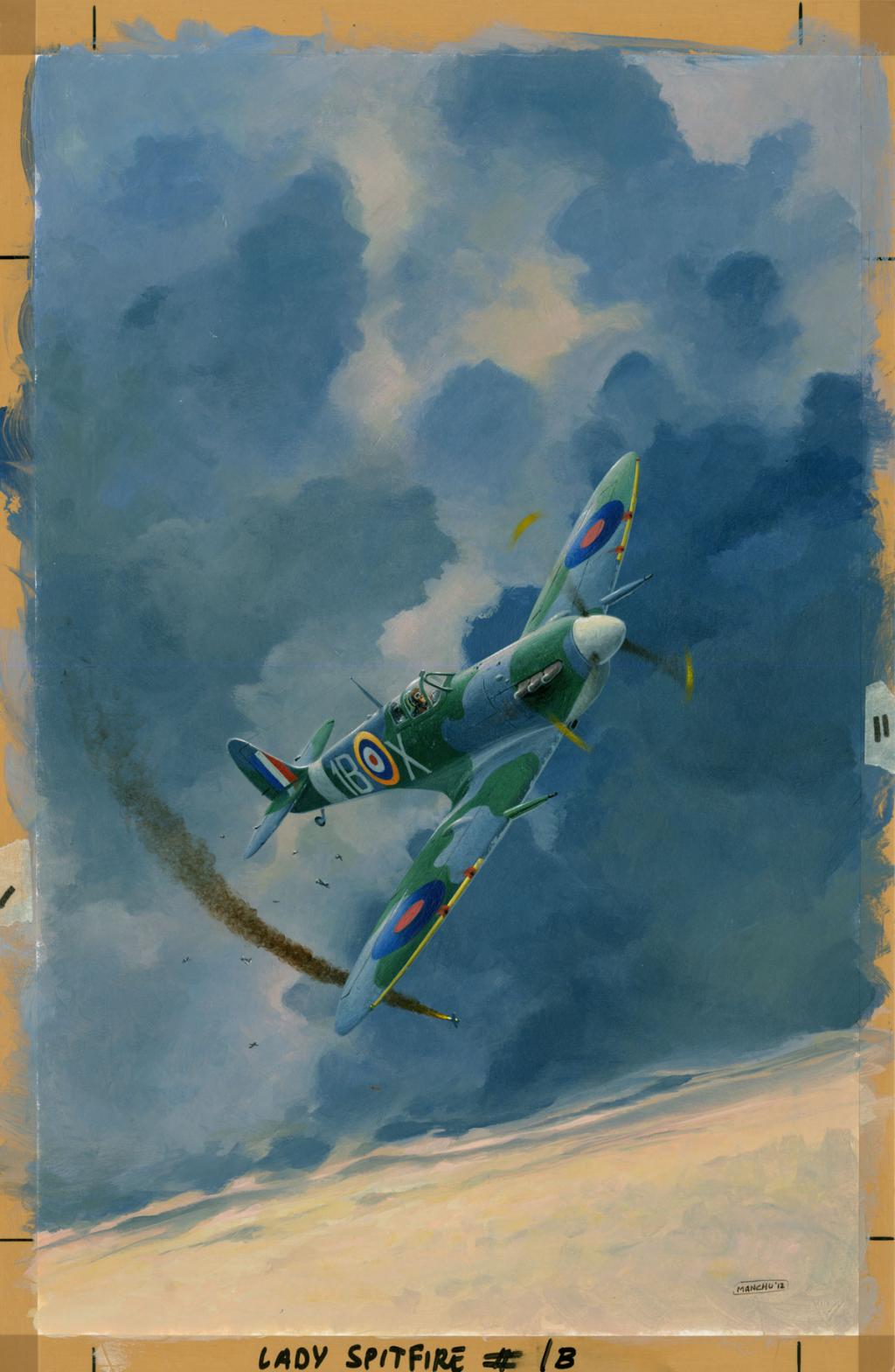 Couverture originale de la bande dessinée Lady   Spitfire T.1 - Manchu - Acrylique sur papier - 6107