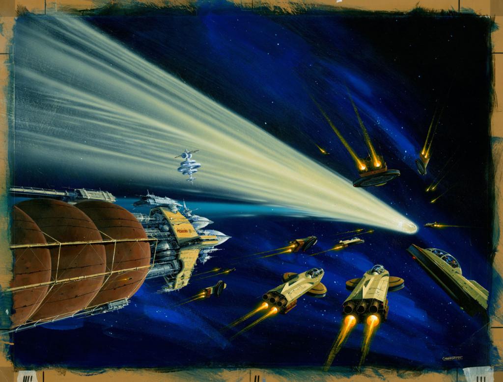 Couverture originale de la bande dessinée Moby Dick (pliure angle inférieur droit) - Manchu - Acrylique sur papier - 6109