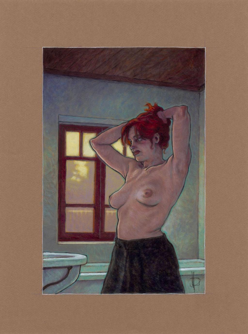 Illustration originale, Sara no baño, 2013 - Miguelanxo Prado - Acrylique sur papier teinté - 3762