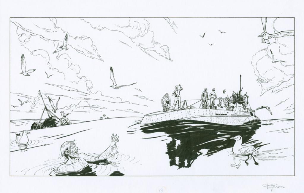 Planche originale - Trystram et Baudy - Encre de Chine sur papier - 2711