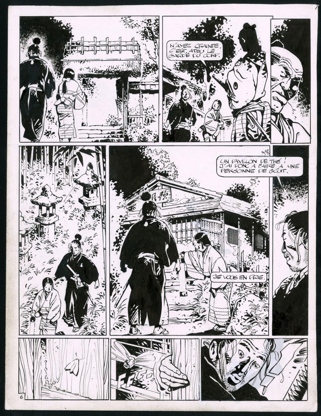 Planche originale (trace de correcteur blanc et rustines) - Marc Michetz - Encre de Chine sur papier - 3822