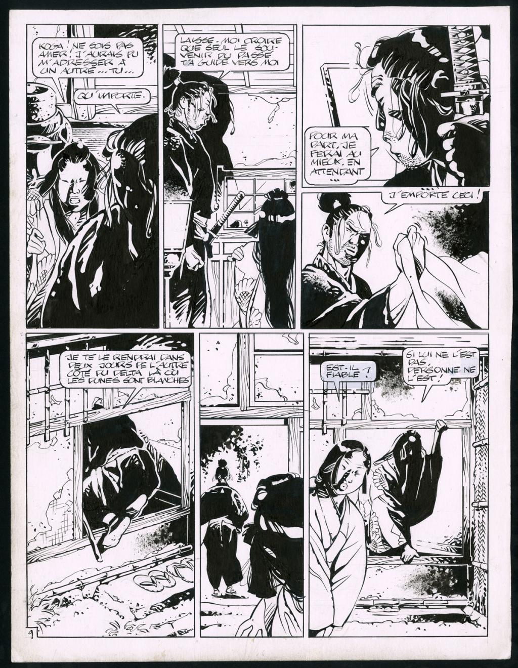 Planche originale (trace de correcteur blanc et rustines) - Marc Michetz - Encre de Chine sur papier - 3824