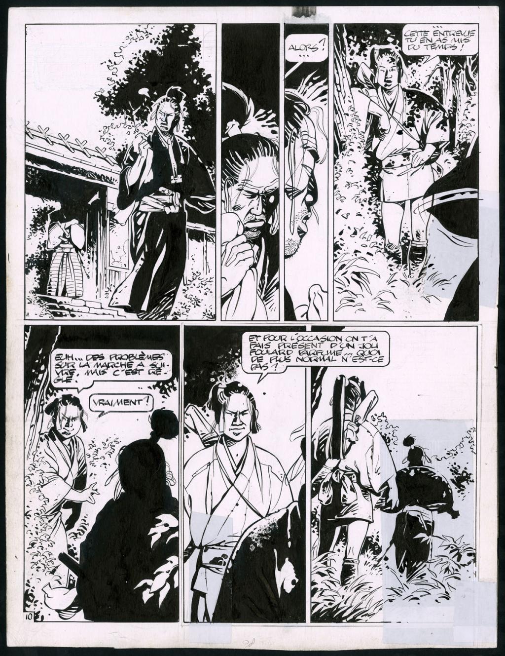 Planche originale (trace de correcteur blanc et rustines) - Marc Michetz - Encre de Chine sur papier - 3825