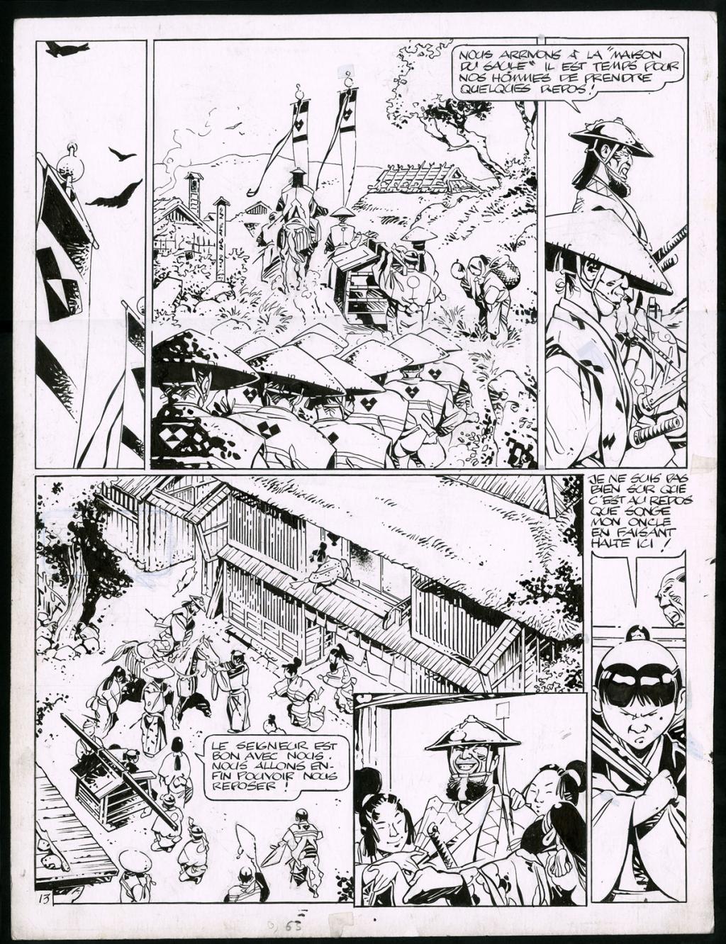 Planche originale (trace de correcteur blanc et rustines) - Marc Michetz - Encre de Chine sur papier - 3827