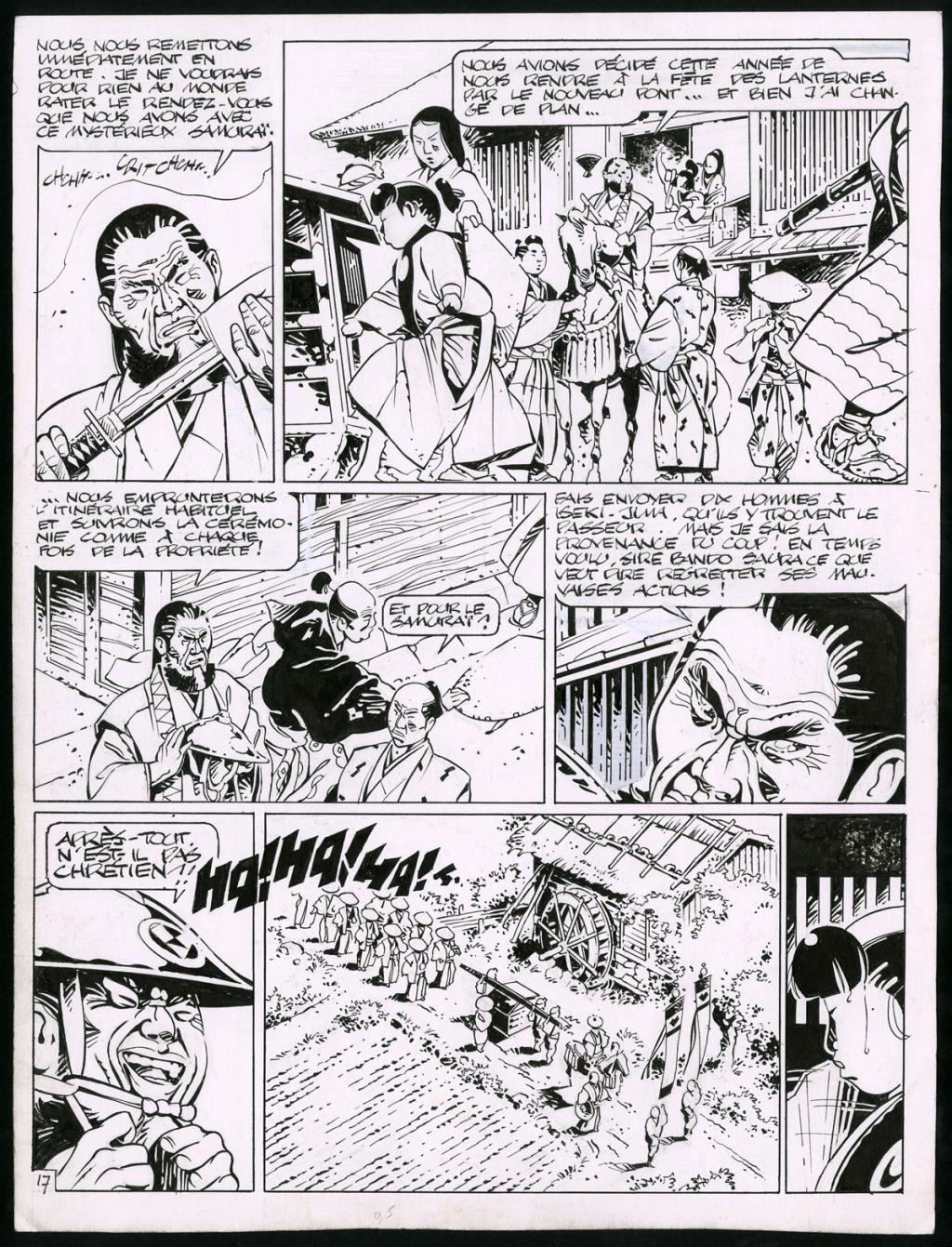 Planche originale (trace de correcteur blanc et rustines) - Marc Michetz - Encre de Chine sur papier - 3829