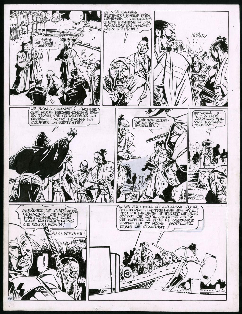 Planche originale (trace de correcteur blanc et rustines) - Marc Michetz - Encre de Chine sur papier - 3831