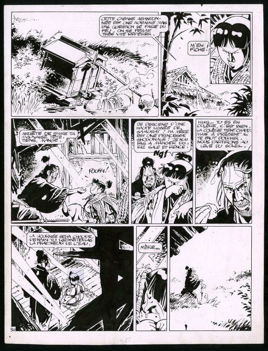 Planche originale (trace de correcteur blanc et rustines) - Marc Michetz - Encre de Chine sur papier - 3832