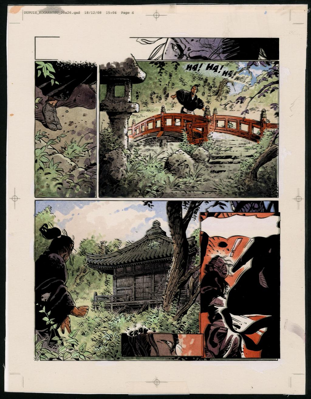 Planche originale + bleu de mise en couleur - Marc Michetz - Encre de Chine sur papier - 3836